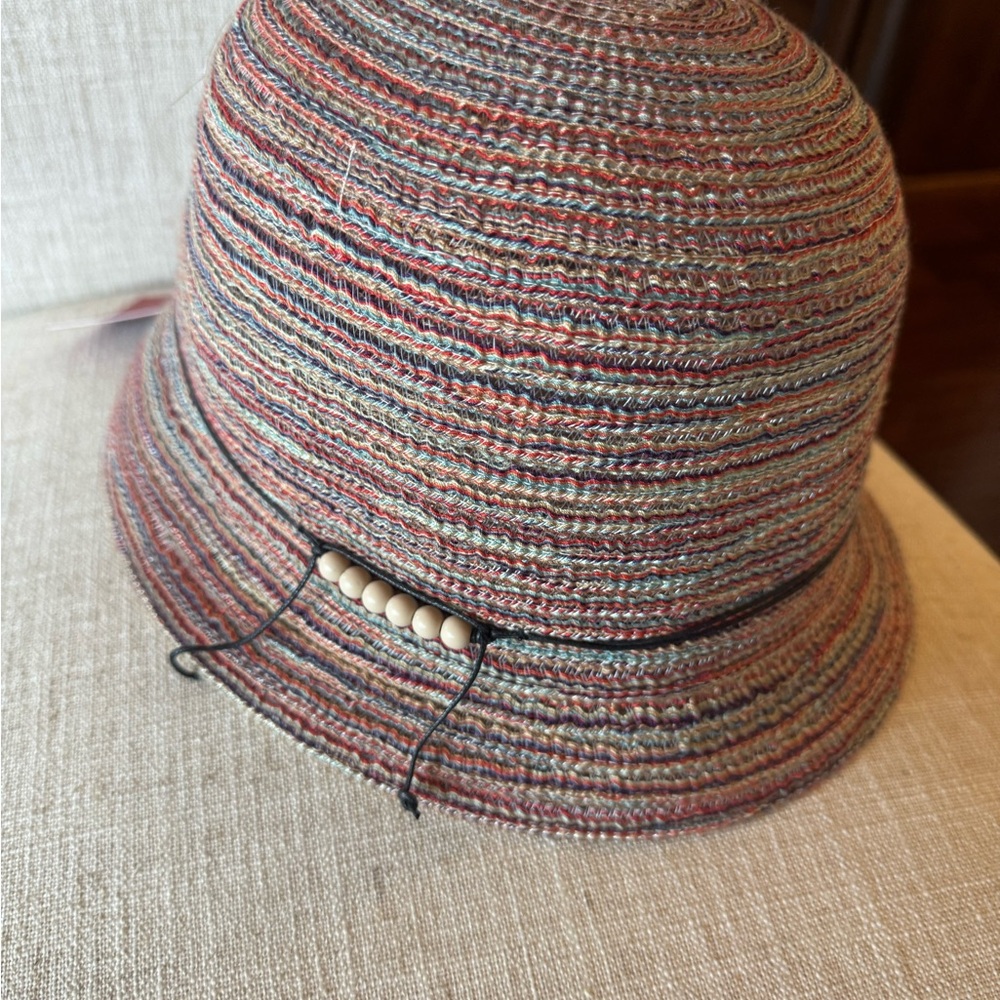 Mossimo Supply Co. Multicolor Woven Hat with Beads NWT